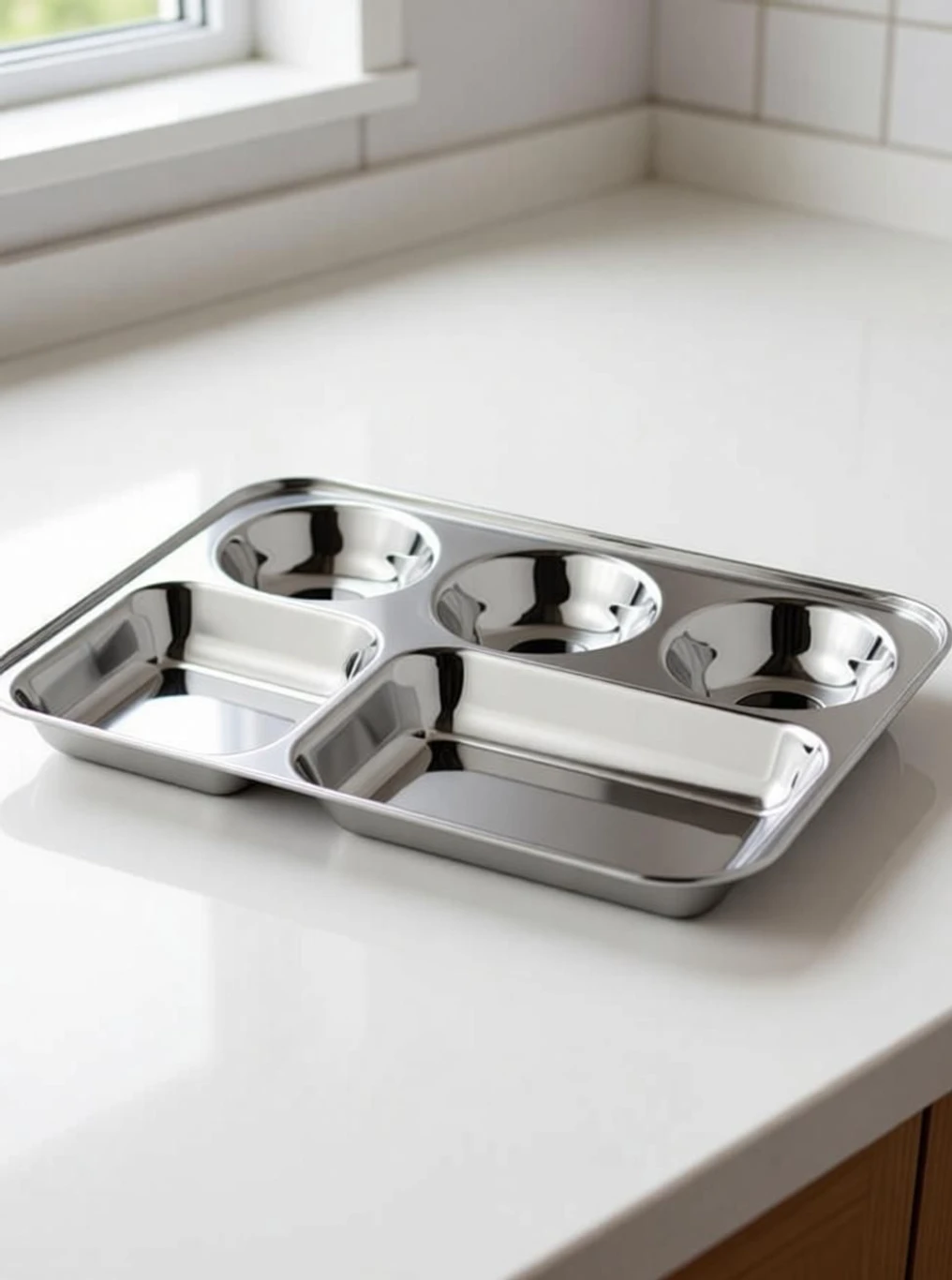 MSSteel Stainless steel bhojan thali  compartment plate  Sectioned Plate Sectioned Plate